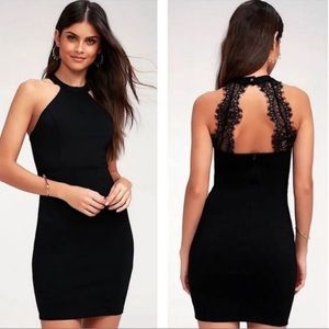 Lulu’s Endlessly Alluring Black Lace Bodycon dress